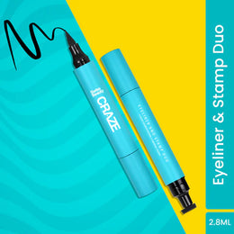 SWISS BEAUTY Craze 2-N 1 Gel Semi-Matte Eyeliner with Wing Stamp – Waterproof & Smudgeproof, Fine Tip for Precise Application, Black 2.8ml