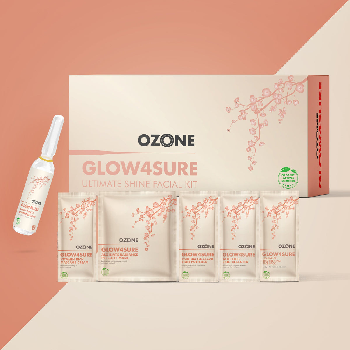 OZONE Glow4Sure Ultimate Shine Facial Kit Achieve Spotless skin Radi Beauty Station