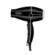VEGA PROFESSIONAL Pro Dry 1800-2100 Watts Hair Dryer for Men & Women with Cool Shot Button and 3 Heat & 2 Speed Settings, Black (VPPHD-02)