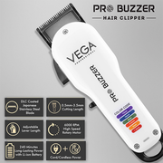 VEGA PROFESSIONAL Pro Buzzer Cord/Cordless Hair Clipper - VPMHC-08