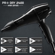vega professional  Pro Dry 2000-2400W Hair Dryer - VPMHD-03