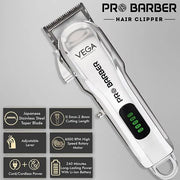 VEGA Pro Barber Cordless Hair Clipper (VPVHC-09) – High-Speed Motor, Cordless Convenience, Professional Precision Grooming