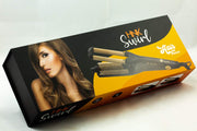 HNK Swirl Premium Hair Waver (Black & Copper) — Adjustable Depth Triple-Barrel Waver with LCD Display & Universal Voltage