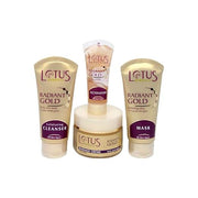 Lotus Herbals Radiant Gold Cellular Glow 5 in 1 Facial Kit | With 24K Gold leaves | For Natural Golden Glow Skin | For Women & Men | All Skin Types |170g