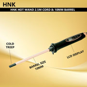 HNK Hot Wand 10mm Barrel – Professional Hair Styling Tool with 2.5M Cord (Rose Gold)