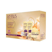 Lotus Herbals Radiant Gold Cellular Glow 5 in 1 Facial Kit | With 24K Gold leaves | For Natural Golden Glow Skin | For Women & Men | All Skin Types |170g
