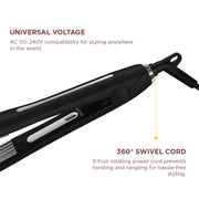 Ikonic Slim Titanium Hair Crimper PTC Heater Immediate Heat Up Adjustable Temperature Titanium Plates Hair Styling for Women, All Hair Type, Black (STC 2.0)