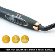 HNK Hot Wand 10mm Barrel – Professional Hair Styling Tool with 2.5M Cord (Rose Gold)