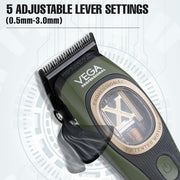 VEGA PROFESSIONAL Vector 2.0 Hair Clipper – Smart Torque Control, DLC Blades, 150 Min Cordless Runtime & 6 Magnetic Combs (VPPHC-12)