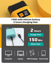 VGR V-350 Professional Foil Shaver for Men, Dual Flexing Foils, 1400mAh Battery, IPX-6 Waterproof, LED Display, Wet & Dry Use, Includes Extra Foils