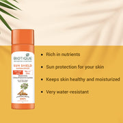 Biotique Bio Sandalwood Sunscreen Ultra Soothing Face Lotion, SPF 50+ |Ultra Protective Lotion| Keeps Skin Soft, Fair and Moisturized| Water Resistant| For All Skin Types| 120ml