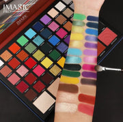 IMAGIC Cosmetic 56-Color Eyeshadow Palette, Rich Colour 4 in 1 Eyeshadow Long Lasting Shimmer Matte Eye Makeup Blush & Highlight & Contour 90g