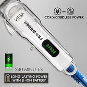 VEGA Pro Barber Cordless Hair Clipper (VPVHC-09) – High-Speed Motor, Cordless Convenience, Professional Precision Grooming