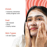 Foxtale Vitamin C Super Glow Face Wash with Papaya enzyme | Reduces Tan | Boosts Glow | Gently Exfoliates & Brightens Skin | Reduces Pigmentation | Face Wash for Men & Women- 100ml