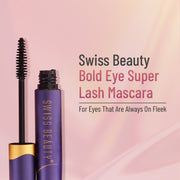 Swiss Beauty Bold Eye Super Lash Waterproof Mascara – Smudge-Proof, Thicker Lashes, Black, 7.5ml