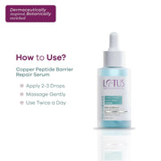 Lotus Professional DermaSAGE Copper Peptide Barrier Repair Serum 24-hour Lock-in Moisture for Skin Regeneration and Collagen Production | All Skin Types | 28ml