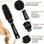 Kraftpro Round Brush – 45MM (Black) – Premium Nano Technology Styling Tool for Professional Stylists
