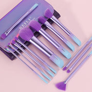 BEILI Makeup Brushes | Set of 12pc Makeup Brushes for Professionals | Purple Color Dream 12 Constellation Series | Make Up Applicators Brush Set with a Cosmetic Bag