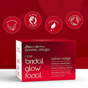 Aroma Magic 7 step Bridal Glow Facial Kit | Enhance Natural glow + Dazzling radiance & Revitalises with Turmeric& Rose Extracts | All Skin type| 5 Single Use (20g + 18ml) Kit Set