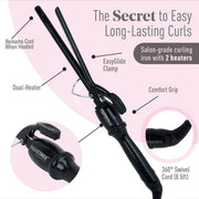 Velvetree Long Curl Hair Curler Barrel For Women With Ceramic Coated Barrel, Adjustable Temperature Settings, Fast Heatup, Hair Curler, Black