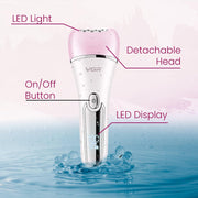 VGR V-733 Professional 6-in-1 Ladies Grooming Kit | Epilator for women for full body grooming | LED Display, 90min Runtime & 600mAh Lithium Battery with IPX7 Waterproof (Pink)