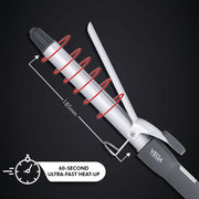 VEGA PROFESSIONAL Pro Cera Curls 25mm Barrel Hair Curler – LCD Display, Adjustable Temperature, Cool Clip, Long-Lasting Tight Curls (VPMCT-04)