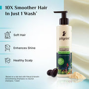 Pilgrim Patua & Keratin Hair SMOOTHENING SHAMPOO for Dry & Frizzy hair | Sulphate & Paraben free shampoo for Women & Men | Hair Smoothening & healthy scalp | 200 ml
