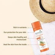 Biotique Bio Carrot Face & Body Sun Lotion | SPF 40 UVA/UVB Sunscreen | Prevents Ageing and Soothes Dry Skin| 100% Botanical Extracts | Suitable for All Skin Types | 190ml