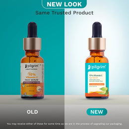 PILGRIM 15% Vitamin C Face Serum For Advanced Brightness (20 ml) With Ferulic Acid and Niacinamide