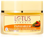 Lotus Papayablem Cream, Papaya-N-Saffron Anti Blemish, 50g