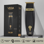 VEGA PROFESSIONAL Men Pro Fine Hair Trimmer (VPMHT-05) – 6800 RPM, Stainless Steel Blades, 300-Min Cord/Cordless Runtime, Salon & Home Use, Black