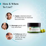 Pilgrim Squalane Niacinamide & Vitamin C Glow Moisturizer Cream for face | Moisturizer for dry skin hydration | Face moisturizer with vitamin c for glowing skin |Non-greasy | For Women and Men I 50 gm