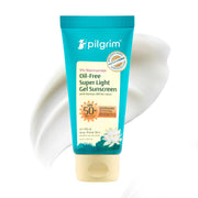 Pilgrim 5% Niacinamide Oil-Free Super Light Gel Sunscreen For Oily Skin SPF 50 PA++++ with Korean White Lotus | No White Cast, Dry Touch, Fast Absorbing | UVA/UVB , Broad Spectrum Protection | Prevents Tanning | For Women and Men | 45ml