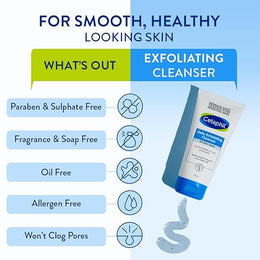 Cetaphil Face Wash Daily Exfoliating Cleanser For All Skin Types, 178ml Exfoliating Face Scrub With Vitamin E, B5 & Bamboo Extract