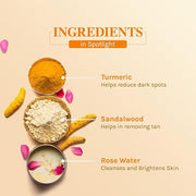 Lotus Herbals Radiance Boost Ubtan Face Mask | Turmeric, Sandalwood and Rose Water | Glowing Skin |Reducing Dark Spots | Paraben free |Mineral Oil Free | 100gm