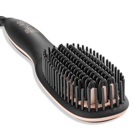 VEGA PROFESSIONAL Pro Cera Shine Hair Straightener Brush (VPPMS-05) – Ceramic Bristles, Quick Heat-Up, Overheating Protection & Auto Shut-Off, Black