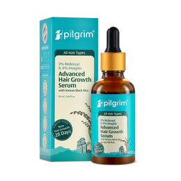 PILGRIM Redensyl 3%+Anagain 4% Advanced Hair Growth Serum For Scalp(50Ml) With Natural Ingredients Korean Black Rice,Controls Hair Fall,Stimulates,Increases Hair Density|Hairgrowth Serum For Unisex