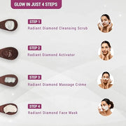 Lotus Herbals Radiant Diamond Cellular Radiance 5 In 1 Facial Kit | With Diamon Dust & Cinnamon | For Women & Men | For All Skin Types | 170g
