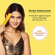 Foxtale Niacinamide Dewy Sunscreen SPF 70 PA++++ | No White Cast | Non Greasy | Anti-Tan Formula | For Spot Depigmentation | Men & Women | 50 ml