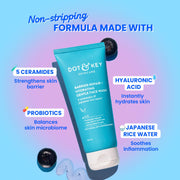 DOT & KEY Barrier Repair + Hydrating Gentle Face Wash With Probiotic | Ceremide Face Wash | For Dry Skin,Normal Skin & Sensitive Skin | Gently Cleanses Skin From Dirt & Oil For Unisex,100Ml