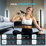 Massage Gun Deep Tissue, 4 Massages Heads with Silent Brushless Motor, High Intensity Percussion 6 Speeds Massage Device for Pain Relief, Portable Massage Gun for Back Neck Muscle