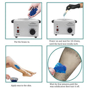 Single Pot Electric Wax Heater Hair Removal Parrafin Adjustable Temperature Warmer Machine for Facial Skin Hair Removal Set Hot SPA Body with Wood Craft Sticks