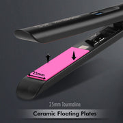 VEGA PROFESSIONAL Pro Cera Smart Hair Straightener (VPMHS-06) – Tourmaline Ceramic Floating Plates, Ultra Quick Heat, Adjustable Temperature, Black