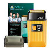 VGR V-350 Professional Foil Shaver for Men, Dual Flexing Foils, 1400mAh Battery, IPX-6 Waterproof, LED Display, Wet & Dry Use, Includes Extra Foils