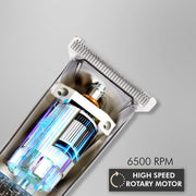 VEGA PROFESSIONAL Men Pro Edger Hair Trimmer (VPVHT-02) – 6500 RPM High-Speed Motor, Detachable T-Wide Stainless Steel Blade, 0.1mm Ultra-Close Precision Cutting