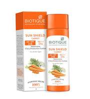 Biotique Bio Carrot Face & Body Sun Lotion | SPF 40 UVA/UVB Sunscreen | Prevents Ageing and Soothes Dry Skin| 100% Botanical Extracts | Suitable for All Skin Types | 190ml