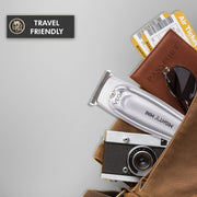 VEGA PROFESSIONAL Men Mighty Mini Hair Trimmer (VPVHT-07) – 6500 RPM Motor, Stainless Steel T-Wide Ultra-Close Blade, 120 Min Cordless Runtime, Salon & Home Use