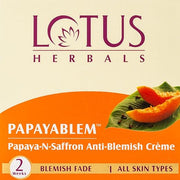Lotus Papayablem Cream, Papaya-N-Saffron Anti Blemish, 50g