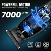 VGR V-945 Professional Hair Trimmer - 180 Minute Runtime, 1400mAh Lithium Battery, Metal Housing Body, Ceramic & Powder Metallurgic Blades, 3 Guide Combs, Type-C Charging, LED Display (Black)