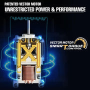 VEGA PROFESSIONAL Vector 2.0 Hair Clipper – Smart Torque Control, DLC Blades, 150 Min Cordless Runtime & 6 Magnetic Combs (VPPHC-12)